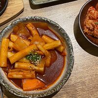 Vegan rice cakes and kimchi at Korean BBQ House- Barbican in London