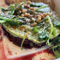 Avocado and beet carpaccio  at PLANTA Queen in New York City