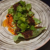 Spinach shiitake dumplings at PLANTA Queen in New York City