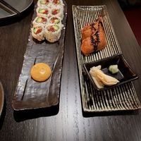 Spicy tuna roll and mushroom bacon iniri  at PLANTA Queen in New York City