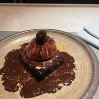 1/2 PINT SOFT SERVE Brownie Chocolate sauce magic at PLANTA Queen in New York City