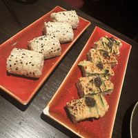 Baked crab roll and “torched and pressed"  at PLANTA Queen in New York City