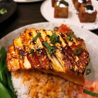 Miso glazed tofu salmon  at PLANTA Queen in New York City