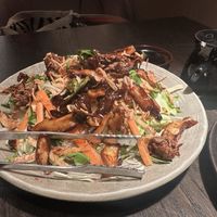 Kelp noodle and green papaya salad, crispy garlic, shiitake mushrooms super good   at PLANTA Queen in New York City