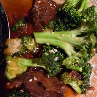 Beef and broccoli at PLANTA Queen in New York City