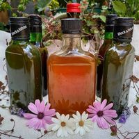 Vinagres naturales, orgánicos, con madre para seguir produciendo los suyos en casa 🙌🏼 (Se venden aquí diversos productos veganos) at Taco Grass in Mexico City