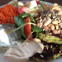 Very plant-based friendly lunch restaurant. Lunchbuffee costs 11€ (weekdays until 14.30) and most days there is automatically a vegan option in the buffee. If not, they make you. at Hunger & Törst in Pargas