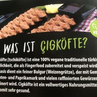 Description in German about the origin of Ciköfte at Veganland in Siegen