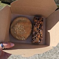 Almond cookie & Granola bar at Sunshine Cafe & Yoga in Penryn