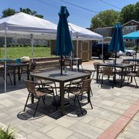 Outside seating at Zoomies Pet Cafe + Boutique in St Louis