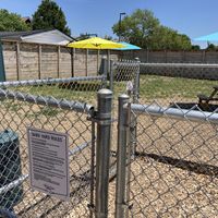 Outdoor doggie play area  at Zoomies Pet Cafe + Boutique in St Louis