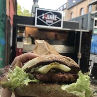 homemade bud beyond burger at Square Burger in Copenhagen