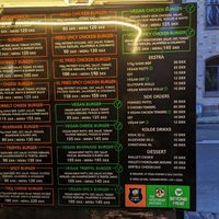 Menu at Square Burger in Copenhagen
