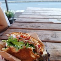 Vegan bacon burger at Square Burger in Copenhagen