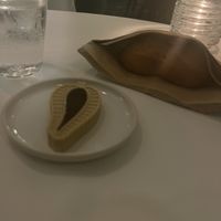 This was the mushroom butter and fresh bread. So delicious, we had seconds   at Eleven Madison Park in New York City