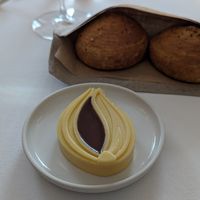 Laminated bread with caramelized onion butter and garlic confit at Eleven Madison Park in New York City