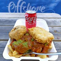 Jackfruit fish and chips! at Harbour Lights Fish & Chips in Falmouth