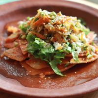 A tostotopo with corn from the Isthmus of Oaxaca. at Etnofood in Oaxaca