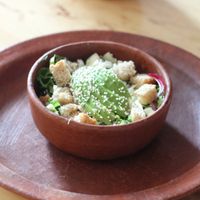 A salad with avocado   at Etnofood in Oaxaca