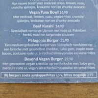 Vegan burger at Patagonia Beach in The Hague