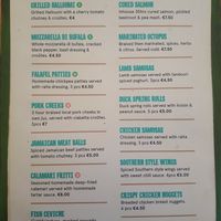 Menu at Zion in Wied Il-ghajn