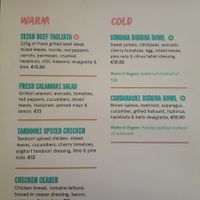 Menu at Zion in Wied Il-ghajn