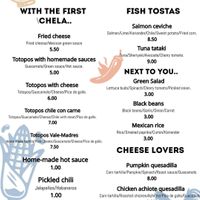 Menu page 1 at Vale Madres in Rota