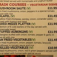 Some of the main courses available. at Doga Restaurant in Colchester