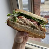 The vegan tuna sandwich was messy but delicious at Subculture Vegan Deli & Provisions  in Albany