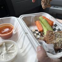 WAAAANGS! Garlic parm w side of ranch. Added a side of buff for good measure    at Subculture Vegan Deli & Provisions  in Albany
