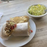 “Chicken” salad wrap and a side of lettuce   at Subculture Vegan Deli & Provisions  in Albany