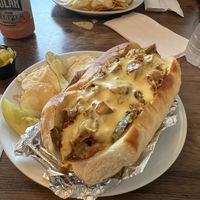 Monster Philly cheesesteak that you won’t regret eating whole.  at Subculture Vegan Deli & Provisions  in Albany