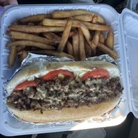 Cheesesteak and fries  at Subculture Vegan Deli & Provisions  in Albany
