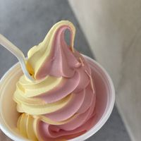 Mango/strawberry twistt  at Knoebels - Dole Whips in Elysburg