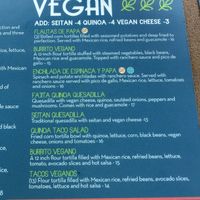 Menu as of May 2023  at Margarita City in Albany