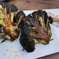 Air fried broccoli   at Mazal in Los Angeles