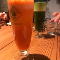 Carrot cold press beer at AIN SOPH.Ginza in Tokyo