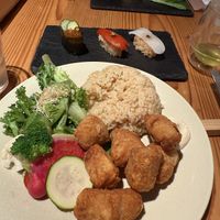 Deep fried soy and the sushi from another dish!  Amazing!   at AIN SOPH.Ginza in Tokyo