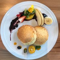 Pancakes (toppings come on a seperate plate)  at AIN SOPH.Ginza in Tokyo