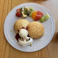 Pancake and fruitt  at AIN SOPH.Ginza in Tokyo