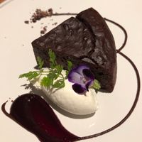 Chocolate cake - dry and dull but the cream was nice at AIN SOPH.Ginza in Tokyo