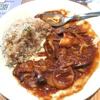 I had the salad before and have already started eating the dish when taking the pic at AIN SOPH.Ginza in Tokyo