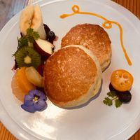 Delicious pancakes! Best whipped but cream! at AIN SOPH.Ginza in Tokyo