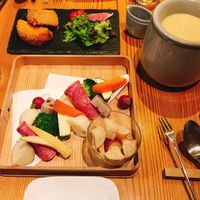 Vegan fondue and soy cutlet, both spectacular at AIN SOPH.Ginza in Tokyo