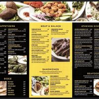 Menu inside at Athenos in Madison