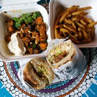 Patine Dwich + Roasted sweet potatoes + Fries at Plan D - DWICH & Glace in Paris