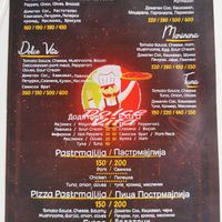 Menu at Dolce Vita in Ohrid