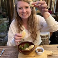 Look at that vegan cheese pull!!  at Suna in Bogota