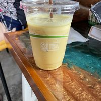Saffron latte   at Shine On Juicery in Kill Devil Hills