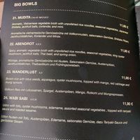 Menú with big dishes at Citta in Hamburg